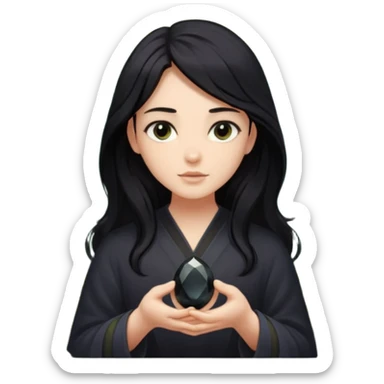 I want an emoji to use for mental wellness in a mystical setting. I want to reference an object that symbolizes the term "Clarity Seeker". It should be relaxing and calm in nature. sticker