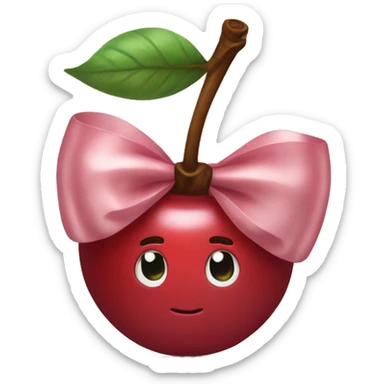 cherry wrapped in pale bow sticker