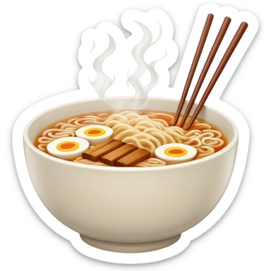 ramen bowl with two chopsticks sticker