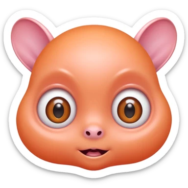 Portrait of a cute alien with round head, big shiny eyes, pastel orange skin, small antennae, friendly expression, cartoon style sticker