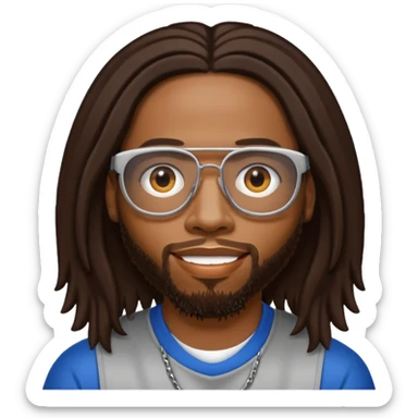 Lil Jon with dark brown hair sticker