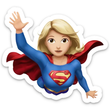 Supergirl fly in the sky sticker