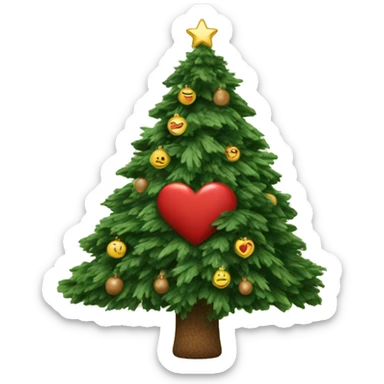 Tannenbaum mit Herz im Arm ￼ sticker