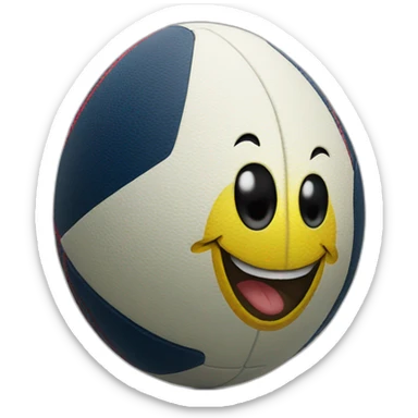 rugby ball smiley face sticker