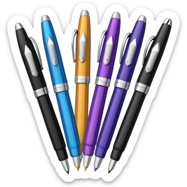 A row of fountain pens sticker