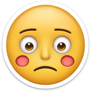 Standard round yellow face emoji with hungover expression and tired eyes sticker