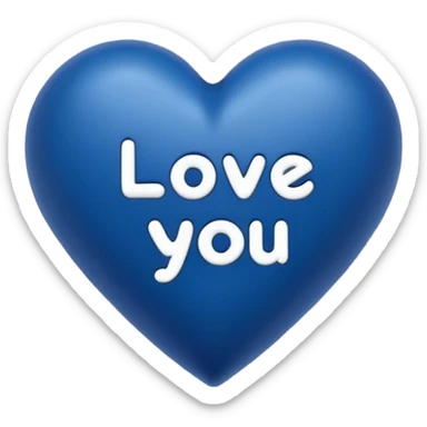 Dark Blue heart with the words Love You Ry in the middle  sticker