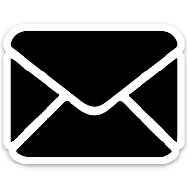 e-mail icon, stylized envelope, filled solid, bold and clear, solid icon style sticker