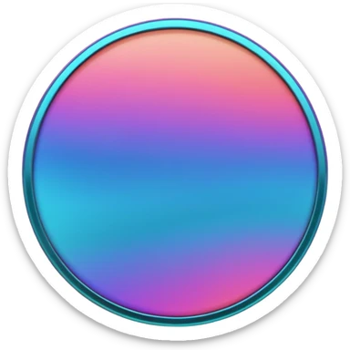 
Rotate 35 degree  coin color in in gradient of turquoise, blue, pink, purple, and coral sticker