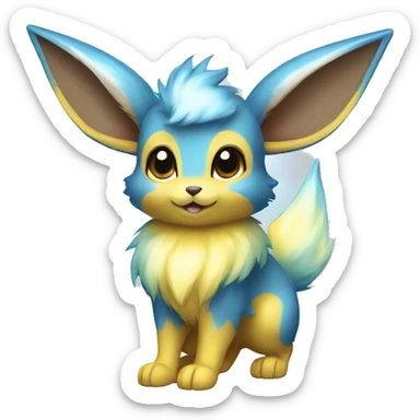 Shiny Colorful Yellow Blue Electric Mouse Eevee sticker