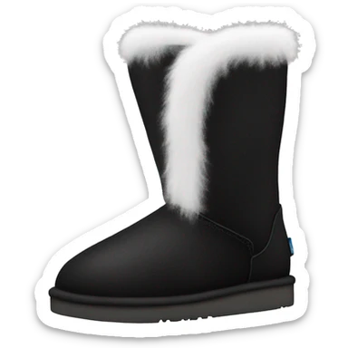 Black Uggs with white fuzzy  sticker