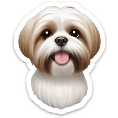 maltese shih tzu- smile brown ears sticker
