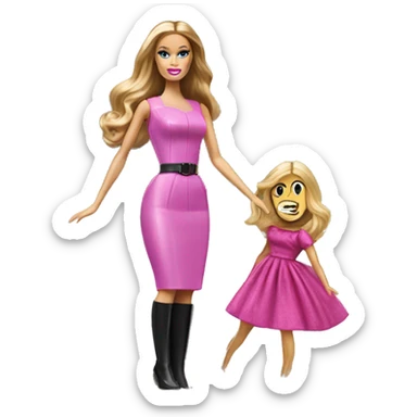 Barbie pushing Sarah Jessica Parker in a puddle  sticker