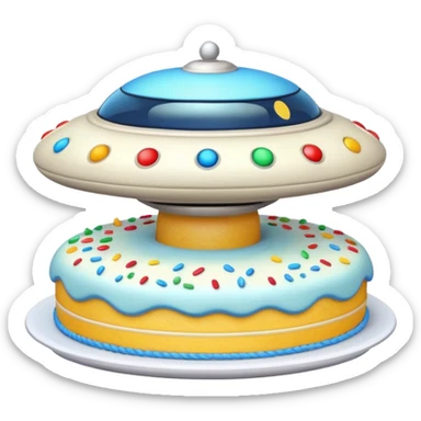 cake in a shape of ufo sticker