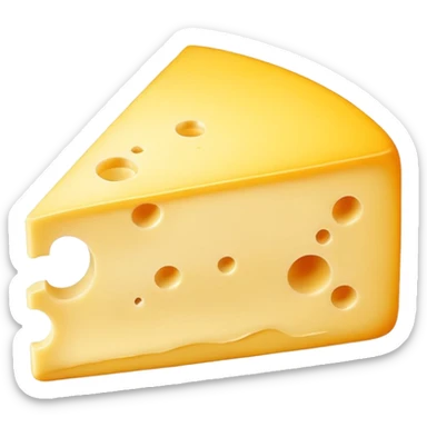 a square slice of cheese with a small bite taken out, no text sticker