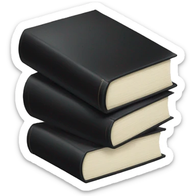 neutral stack of black books sticker