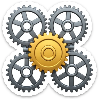 gear mechanism classic emoji style sticker