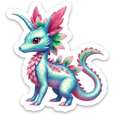 Shiny Exotic Salandit-Sylveon-Shaymin-Meganium-Hybrid-Creature sticker