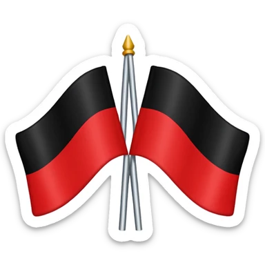 Creat an flag win red and black colour only colour not designs half in red and another half in black  by dividing equaly sticker