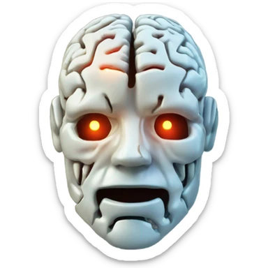 Brain with cybernetics components sticker