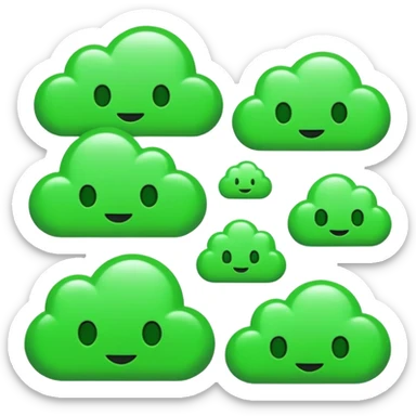 need a perfect emoji pack set for a decentralized infrastructure project for cloud depin etc in web3 crypto black and green neon sticker