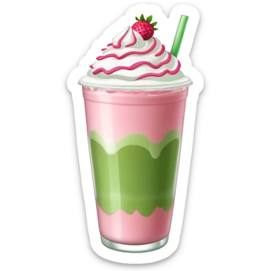 Iced strawberry matcha latte  sticker
