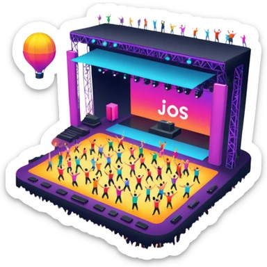 electronic music festival stage from air sticker