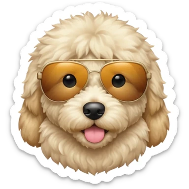 Mini goldendoodle wearing sunglasses sticker