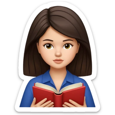 selena gomez is reading a book sticker