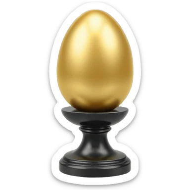 golden egg on a black marble pedestal sticker
