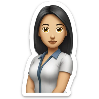 insctructor at driving school woman with black hairs sticker