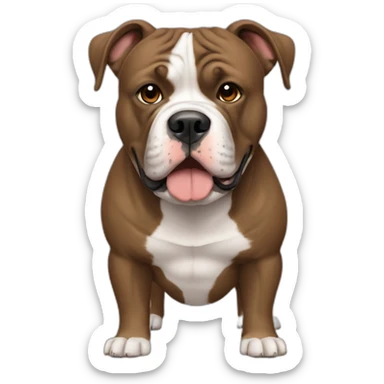 american bully dog ​​with brown face sticker