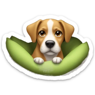 Dog in a nest sticker
