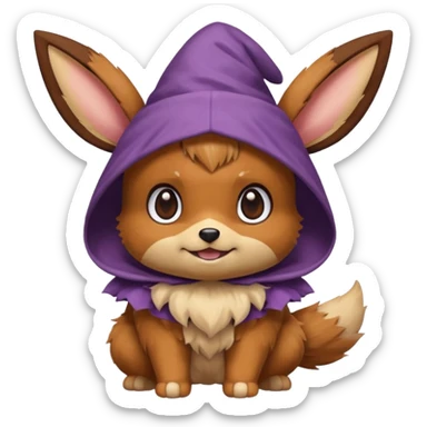 Eevee from pokeman wearing a Halloween custom  sticker