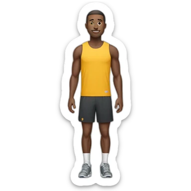 A full-length athletic white man sticker