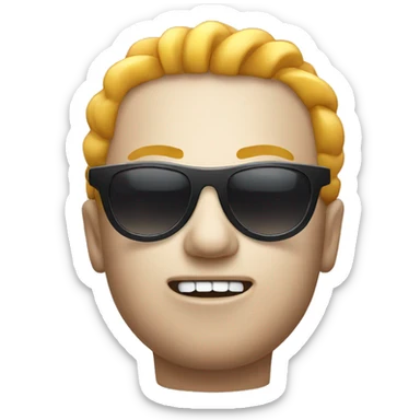 zipper-mouth face with sunglasses sticker