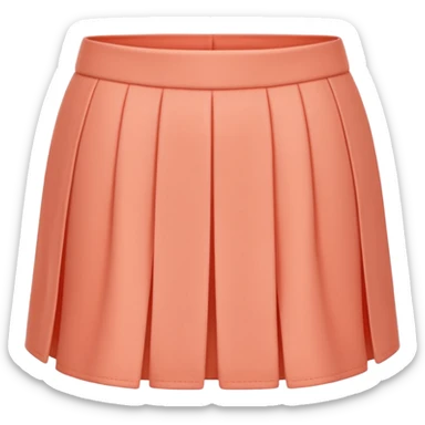A 3D cartoon peach-coral skort (skirt-shorts combo) with gentle fabric folds and neat finish, isolated on plain background, Memoji-style. sticker