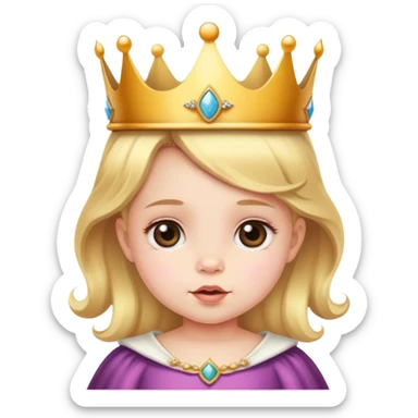 baby girl with crown  sticker