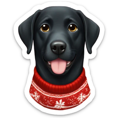 black lab in an ugly christmas sweater sticker