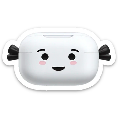 White AirPods Max with black bows sticker