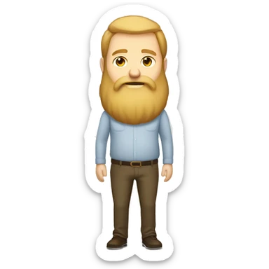 Caucasian male with long, golden hair, big beard, and obese. sticker