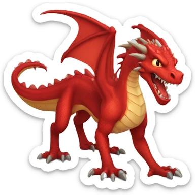 red ferocious dragon sticker