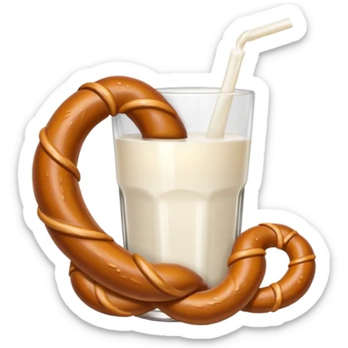 Pretzel and milk sticker