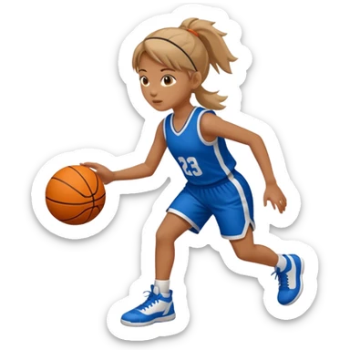 basketball playing girl sticker