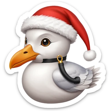 Seagull sherlock holmes with a xmas hat sticker