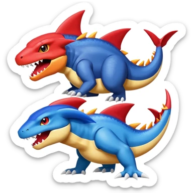 Veemon-Sharpedo-Garchomp-Charmeleon-fusion sticker