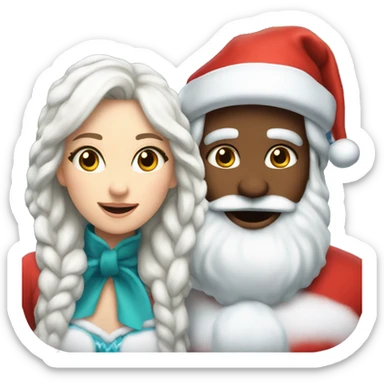 The Snow Maiden and Santa Claus sticker