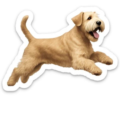 Wheaten terrier chasing cat sticker