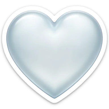 clear white heart with a frosted glass look sticker