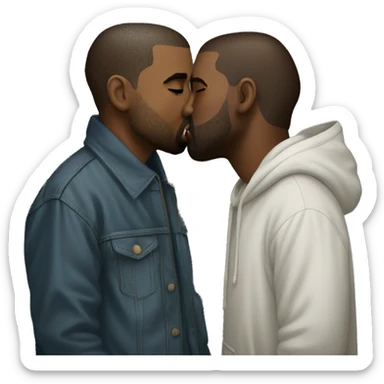 kanye west kissing kanye west sticker